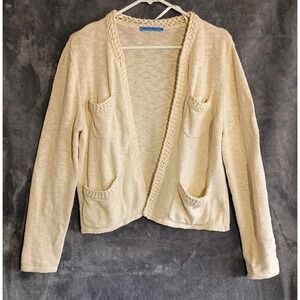 J McLaughlin Knit‎ Open Cardigan Cream Women's Sz L